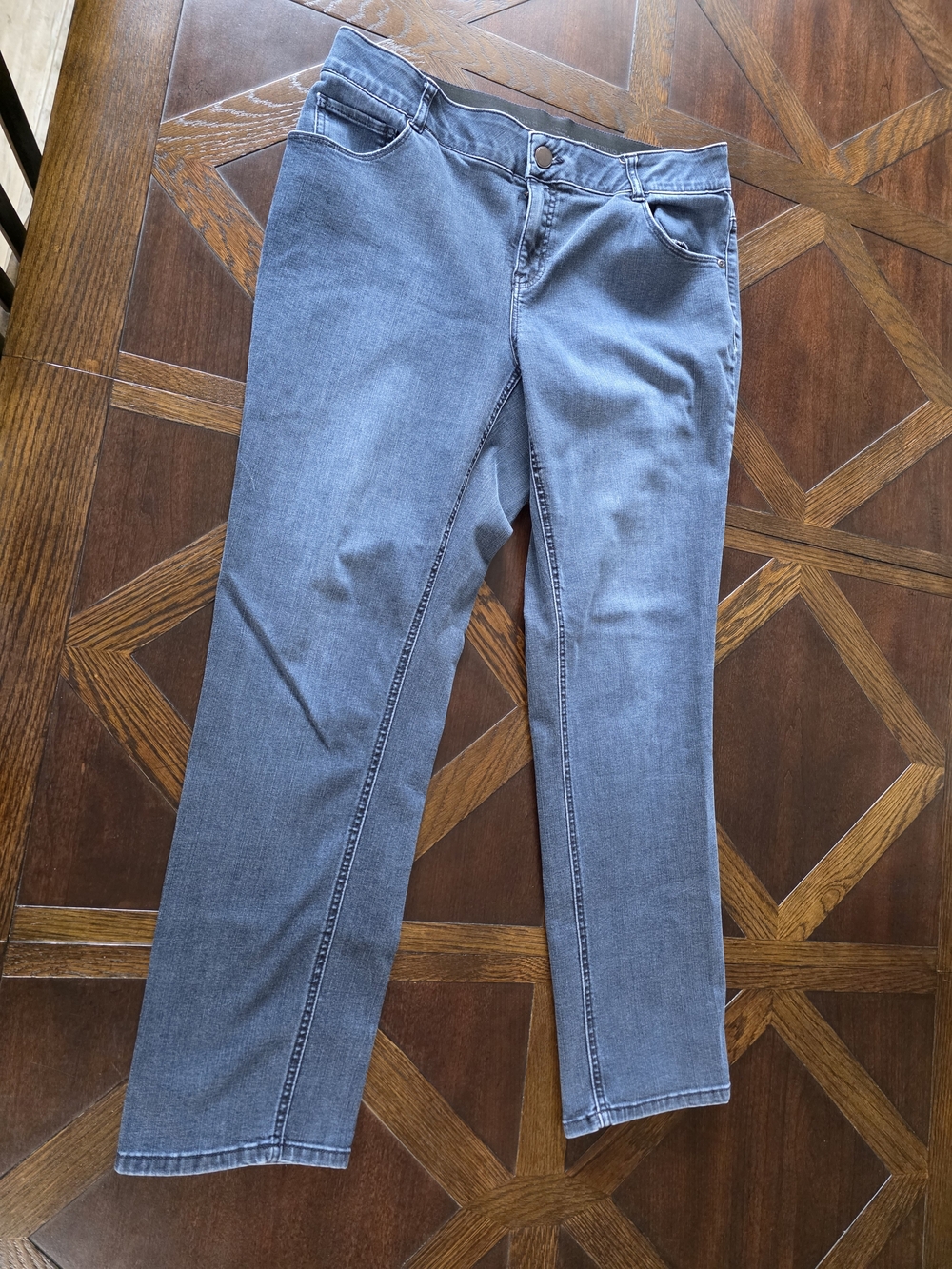 Westbound Faded Black Stretch Straight-Leg Jeans Size 14W Regular